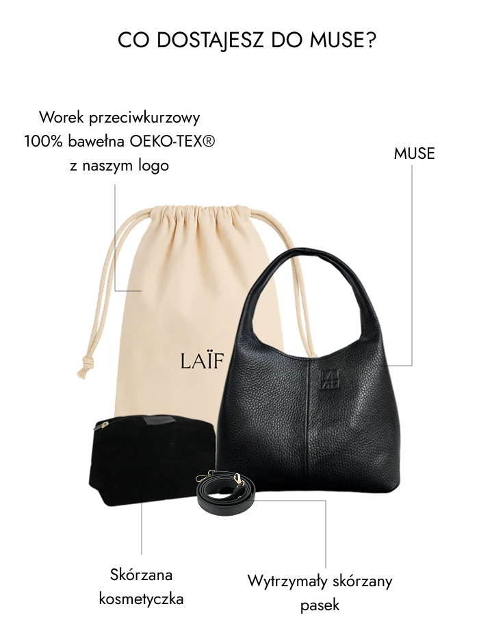 Minimalistyczna mała torebka skórzana do ręki Muse