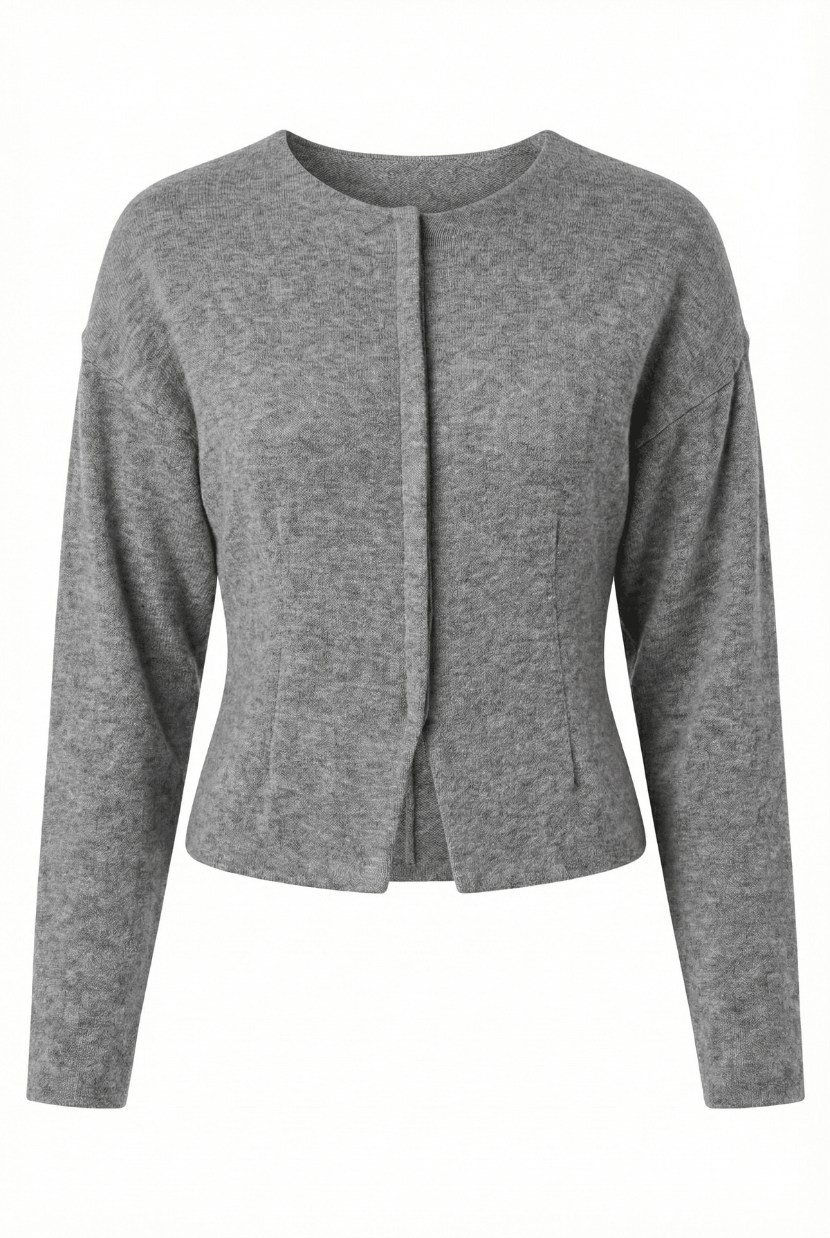 Szary kardigan z czystej wełny, rayon i tencel, elegancki top damski