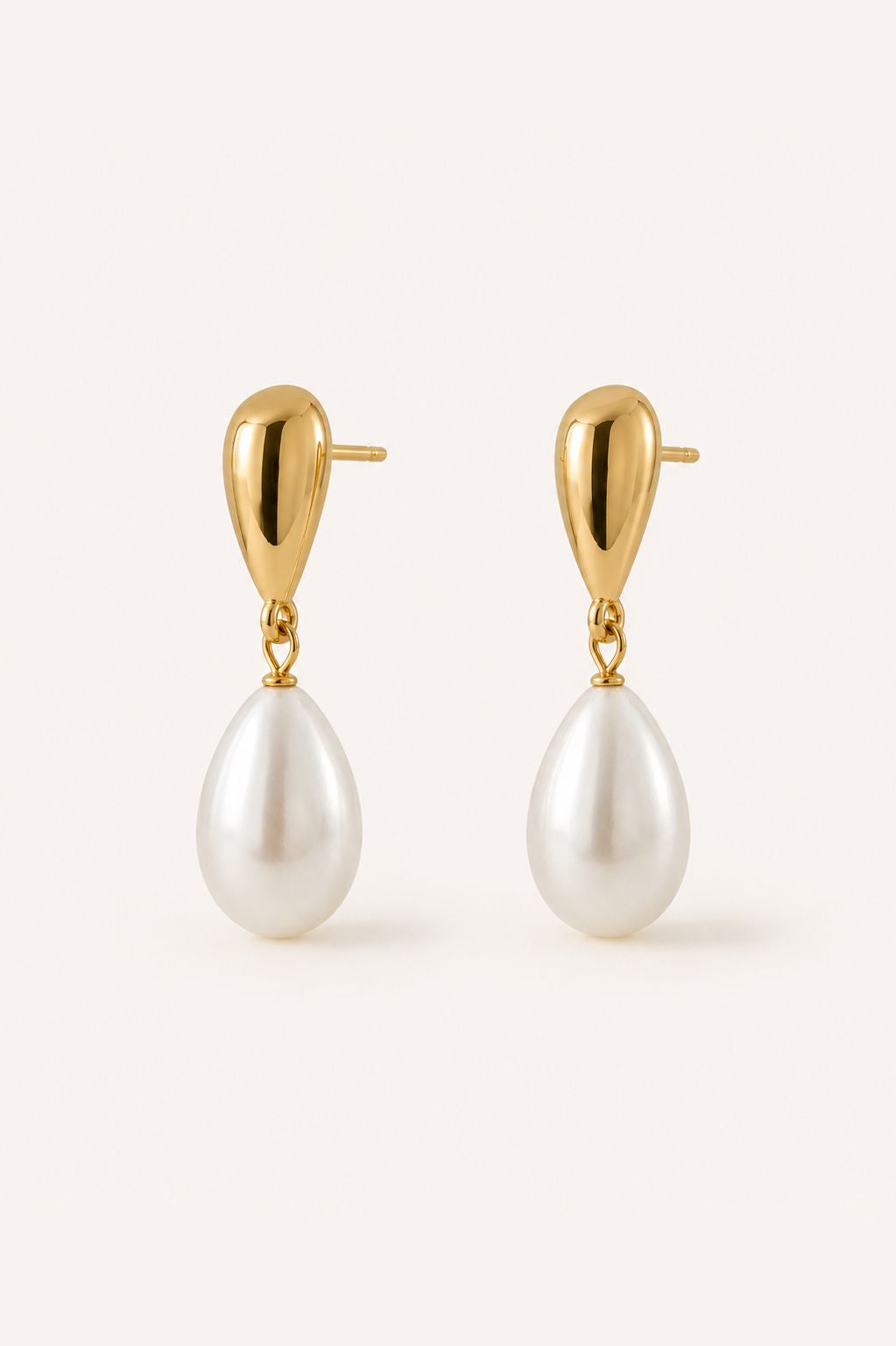 Pozłacane kolczyki perły łezki Pearl Drop