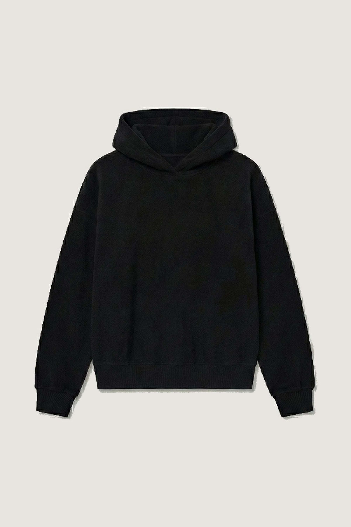 Czarna bluza z kapturem premium - widok z przodu