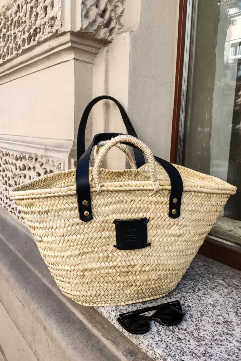 Elegancka torebka koszyk z rafii plażowa PLAYA NEGRA