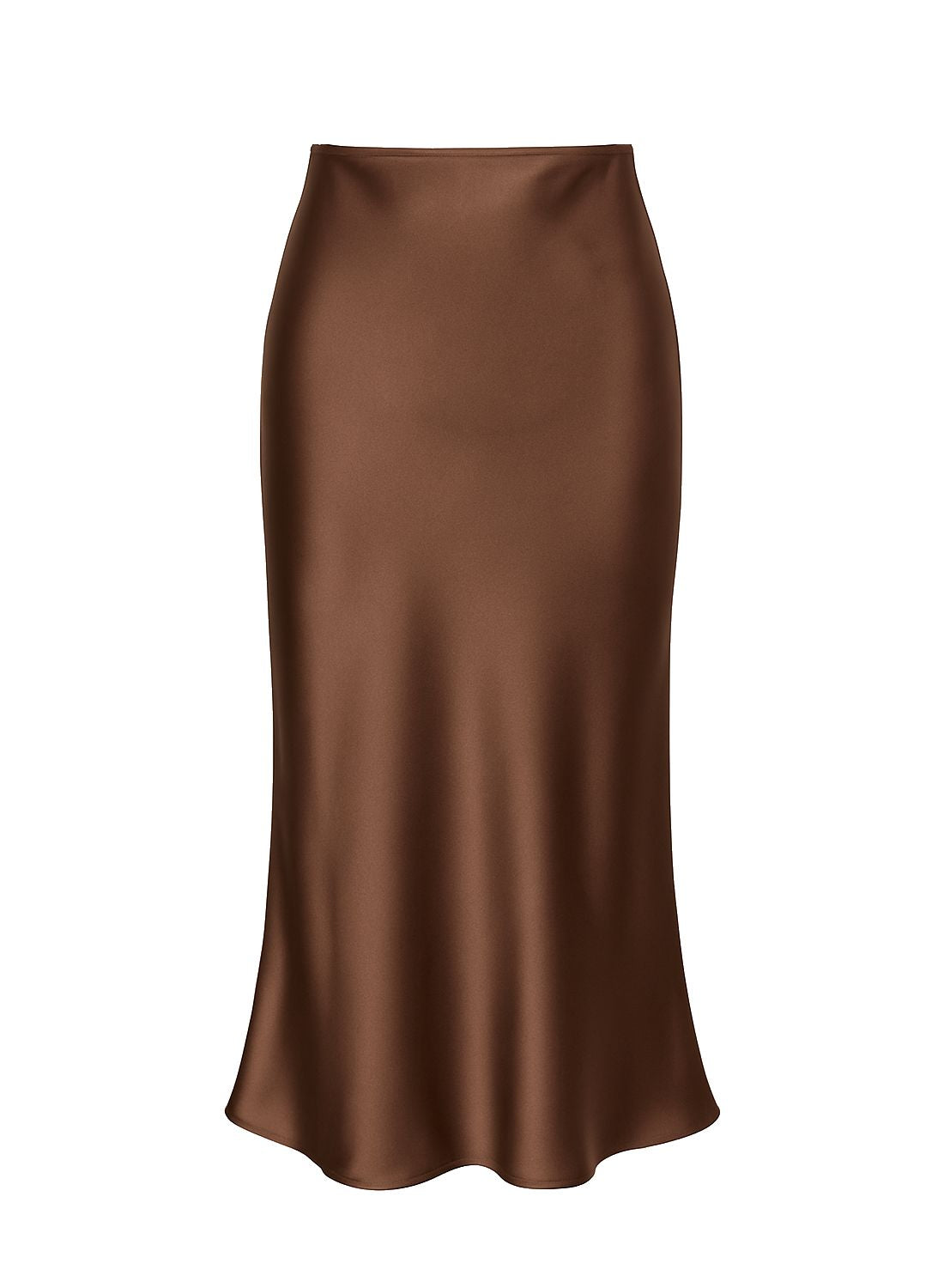 Spódnica midi z wiskozy Lionelle 02 w brązowym kolorze, elegancka i lejąca, idealna do stylizacji biurowych i casualowych
