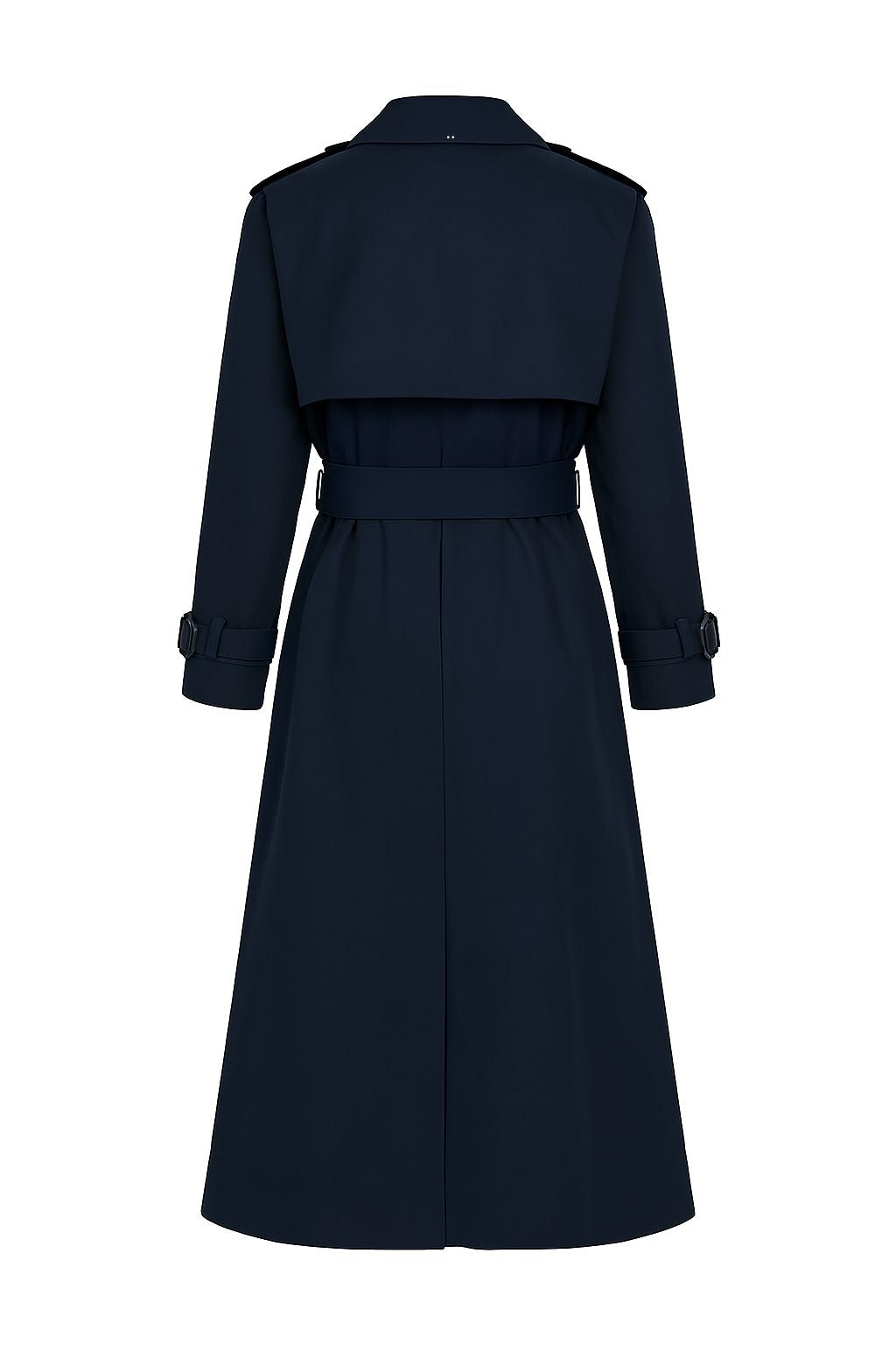 Trencz 02 Elegant Navy - Granatowy płaszcz damski