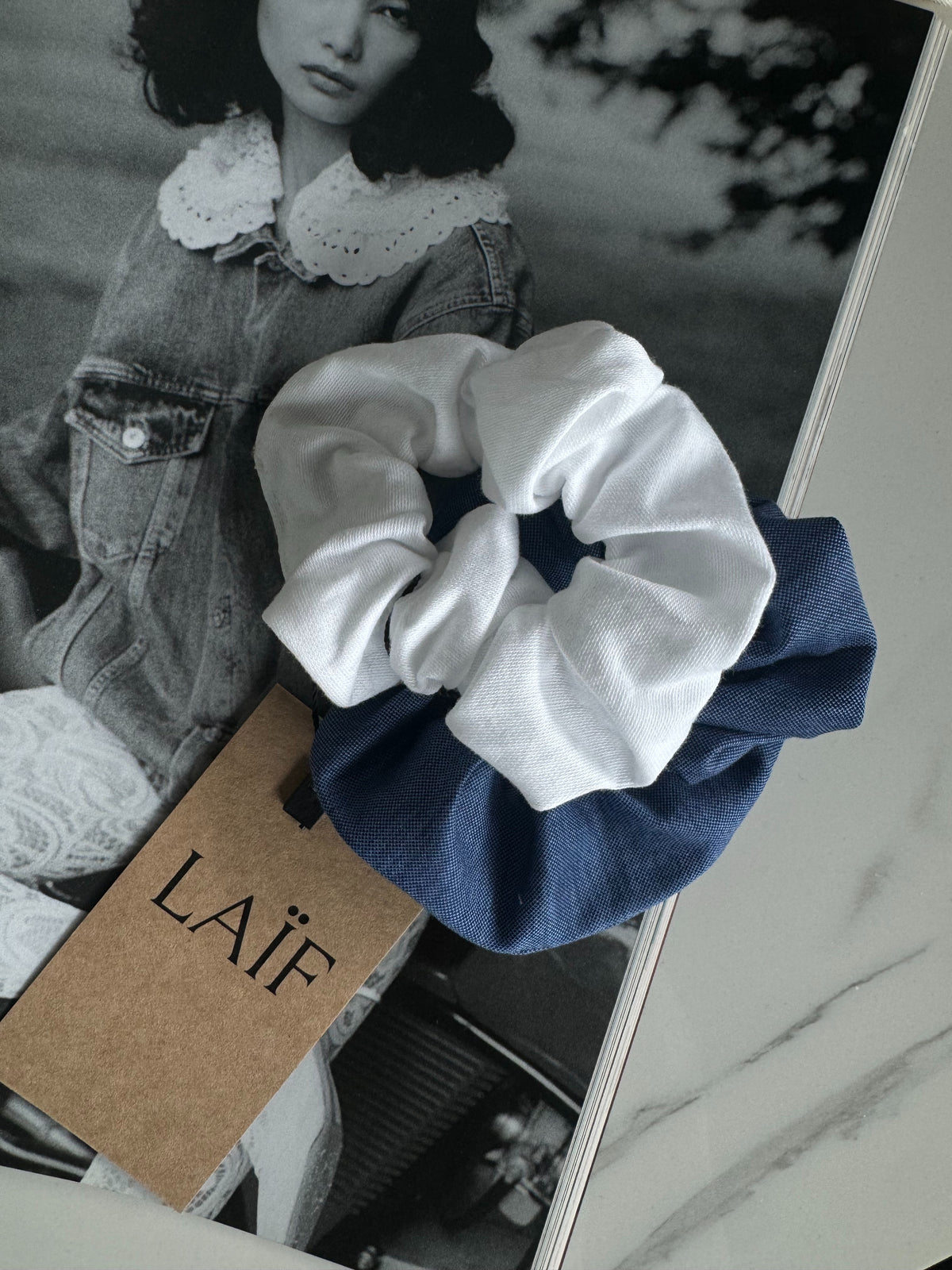 Bawełniana gumka do włosów typu scrunchie - 2 -pak