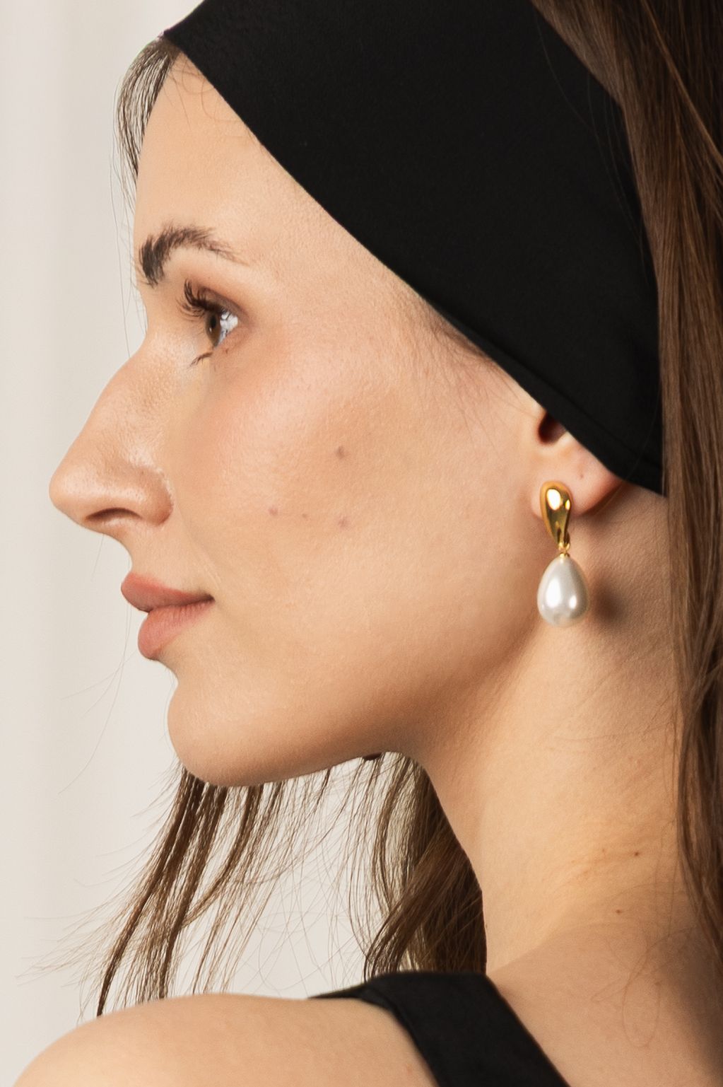 Pozłacane kolczyki perły łezki Pearl Drop