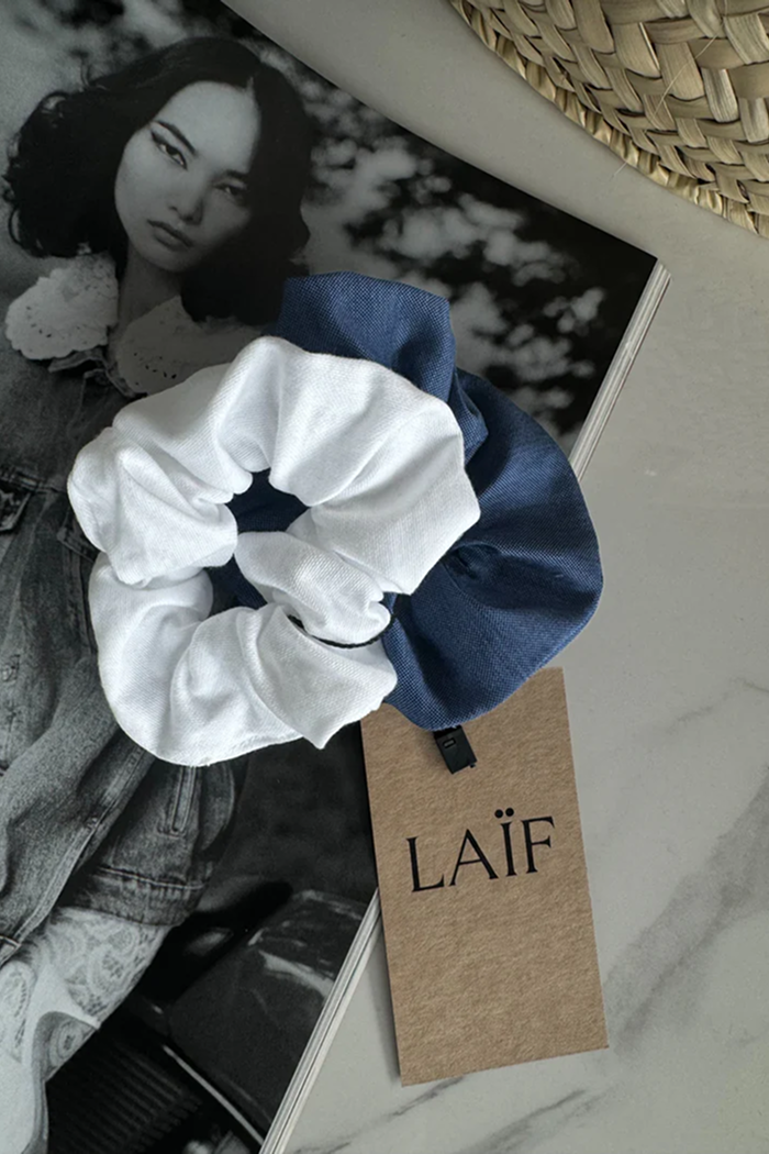 Bawełniana gumka do włosów typu scrunchie - 2 -pak