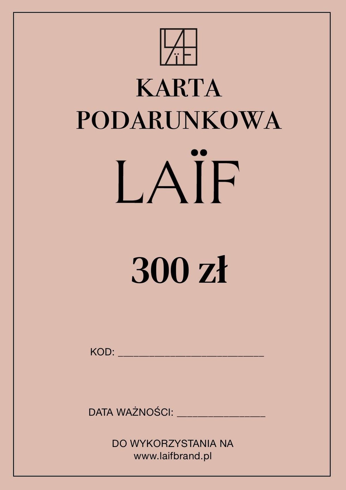 Karta podarunkowa/prezentowa LAÏF