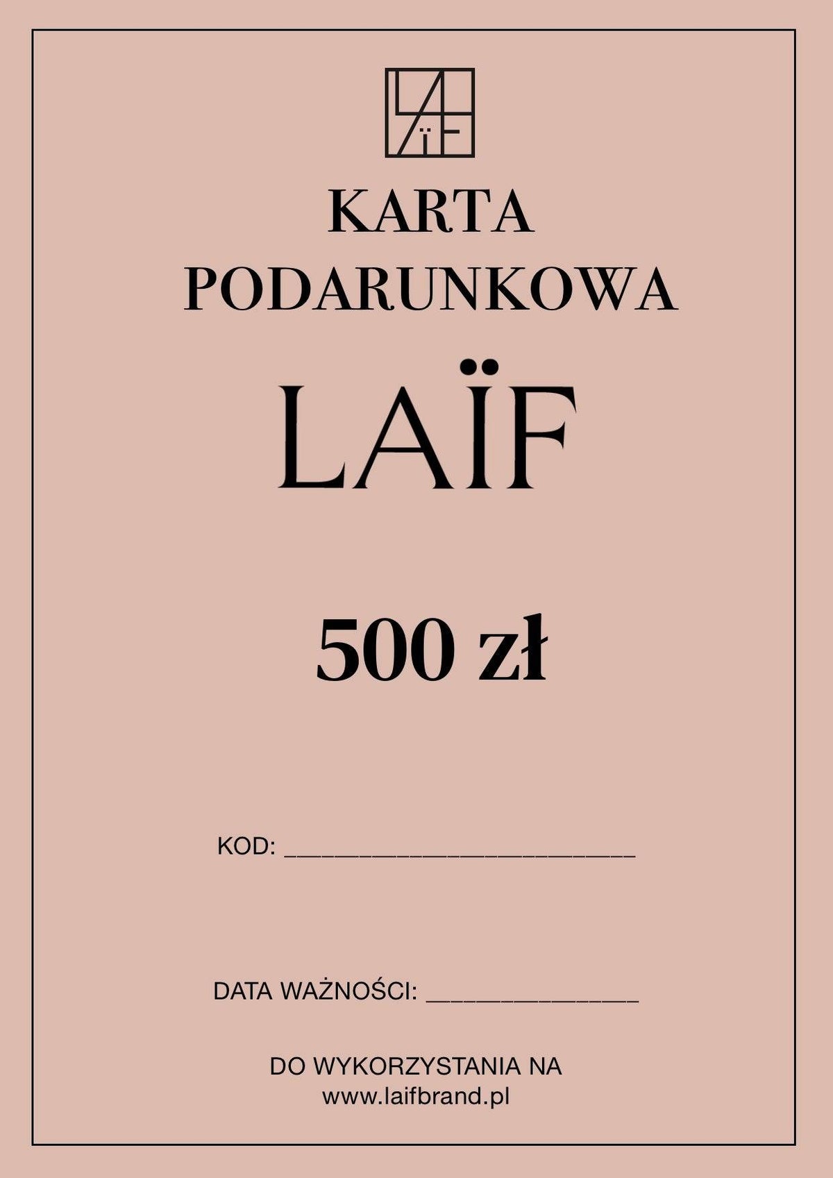 Karta podarunkowa/prezentowa LAÏF