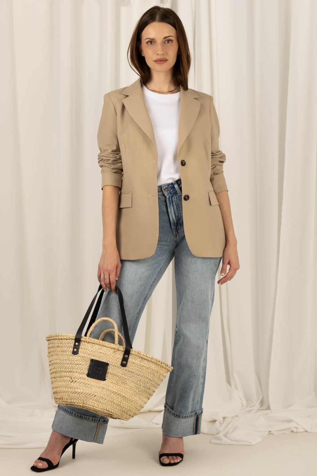 Marynarka jednorzędowa damska Grace Beige