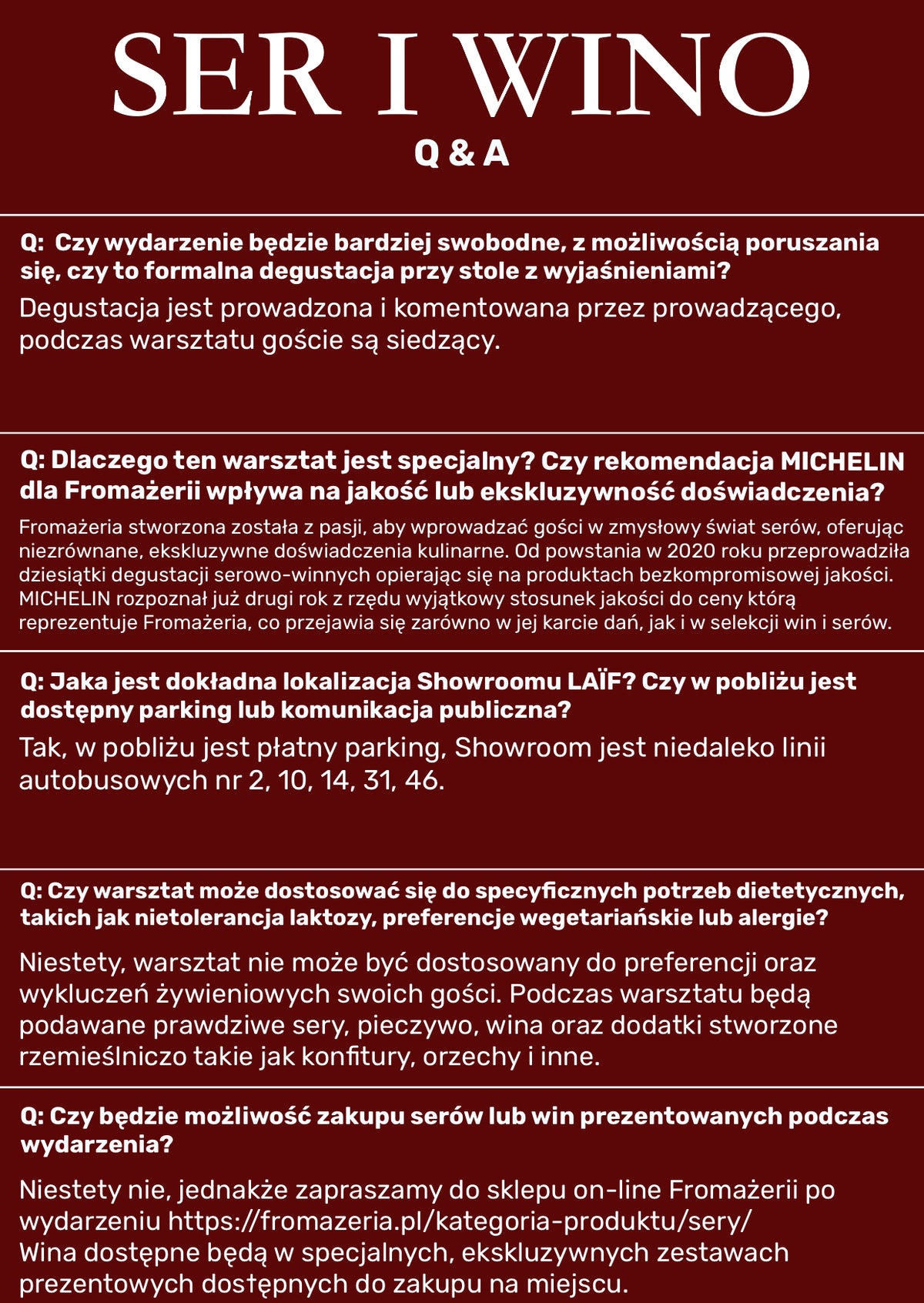 EVENT: Ser i Wino - Fromażeria w Showroomie LAIF