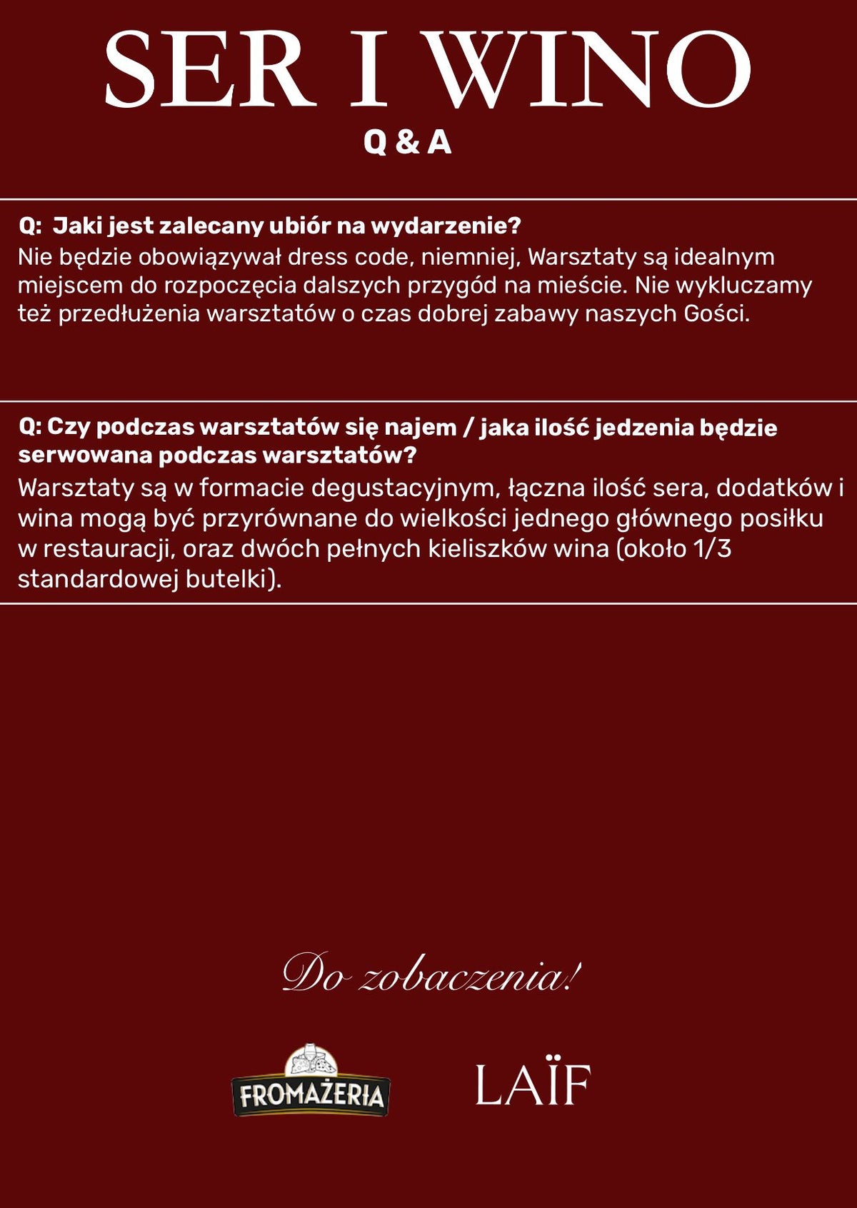 EVENT: Ser i Wino - Fromażeria w Showroomie LAIF