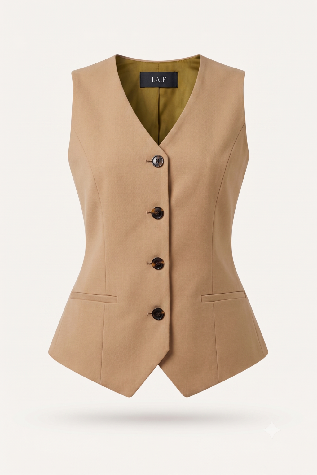 Klasyczna elegancka beżowa kamizelka Gloria Beige