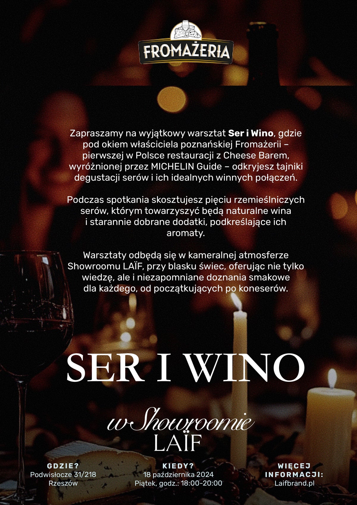 EVENT: Ser i Wino - Fromażeria w Showroomie LAIF